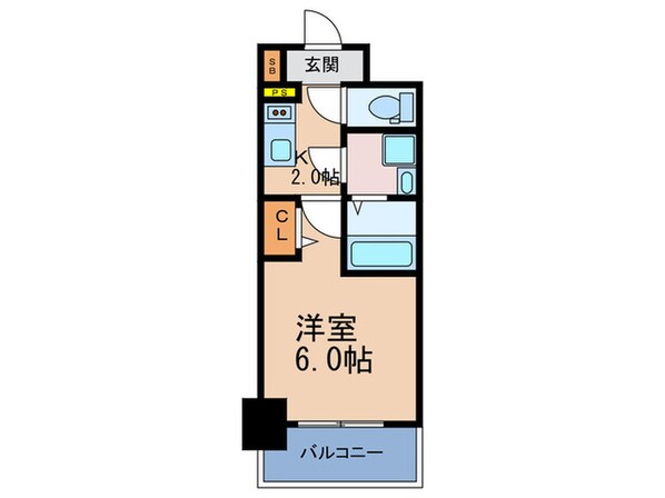 ｴｽﾘｰﾄﾞ福島ﾚｼﾞﾃﾞﾝｽ(405)の物件間取画像